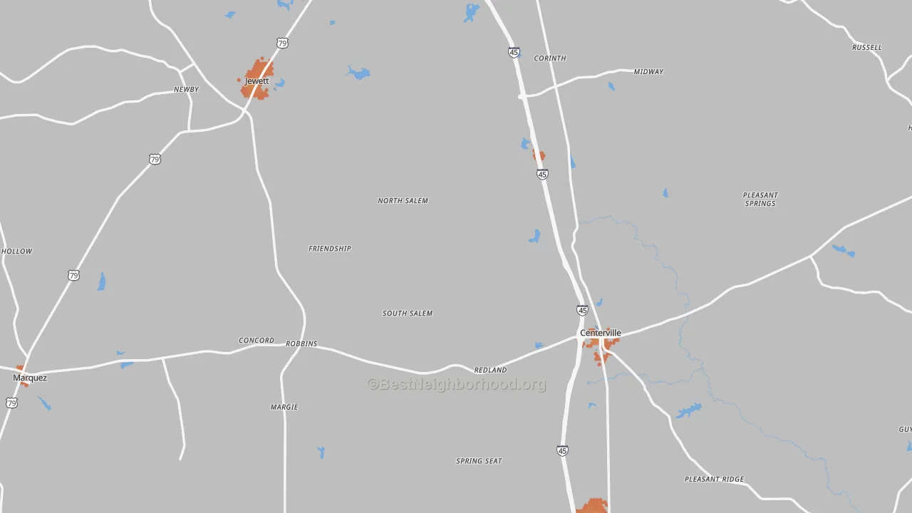 Bike Grade map of Leon County, TX