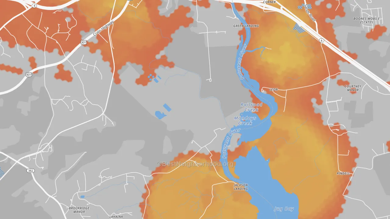 Bike Grade map of Leon, MD