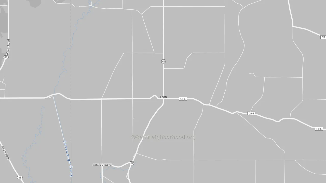 Bike Grade map of Leon, NY