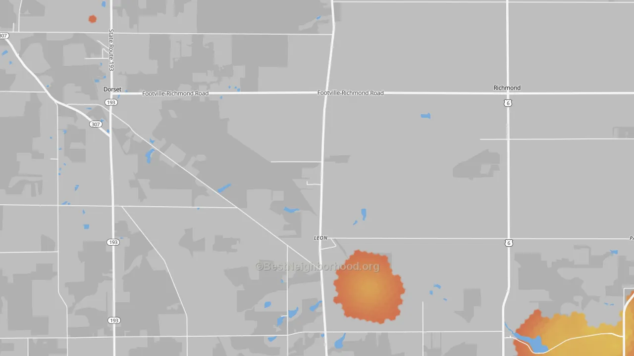 Bike Grade map of Leon, OH