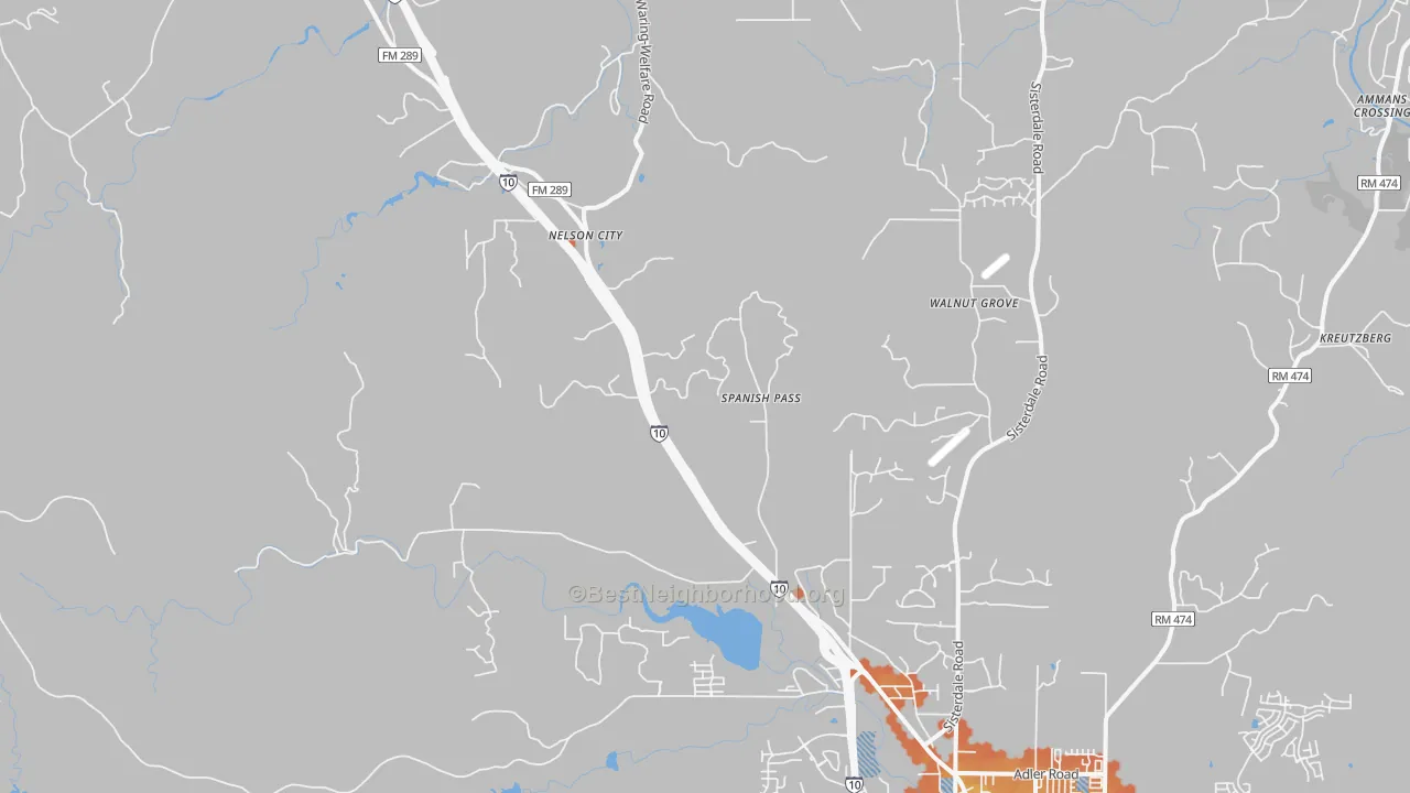 Bike Grade map of Leon Springs, TX