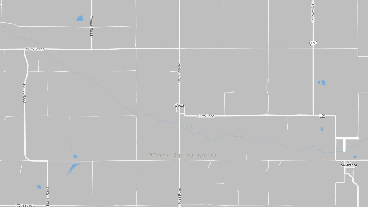 Bike Grade map of Leona, KS