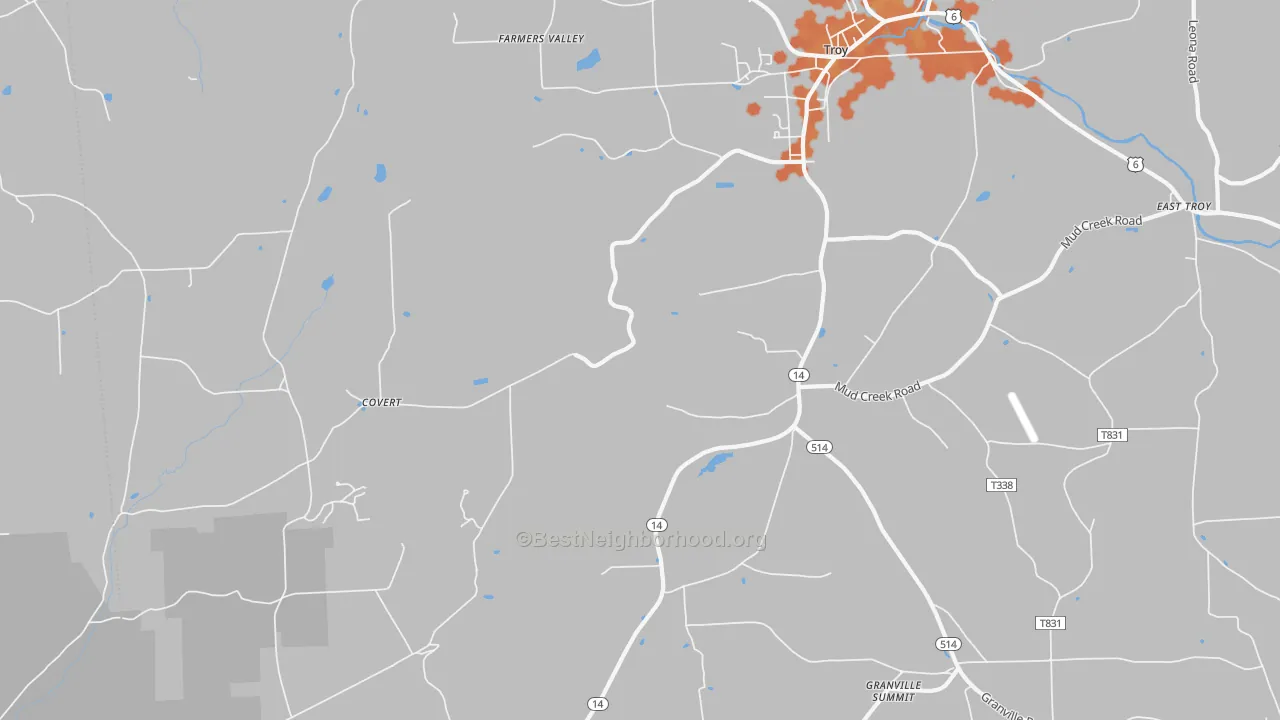 Bike Grade map of Leona, PA