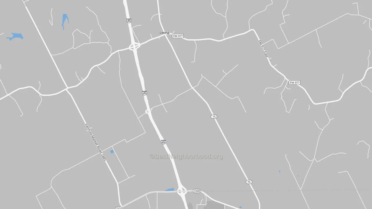 Bike Grade map of Leona, TX