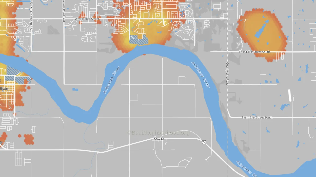 Bike Grade map of Leonard, OK