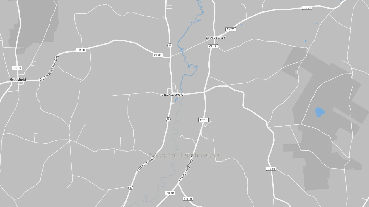 Bike Grade map of Leonardsville, NY