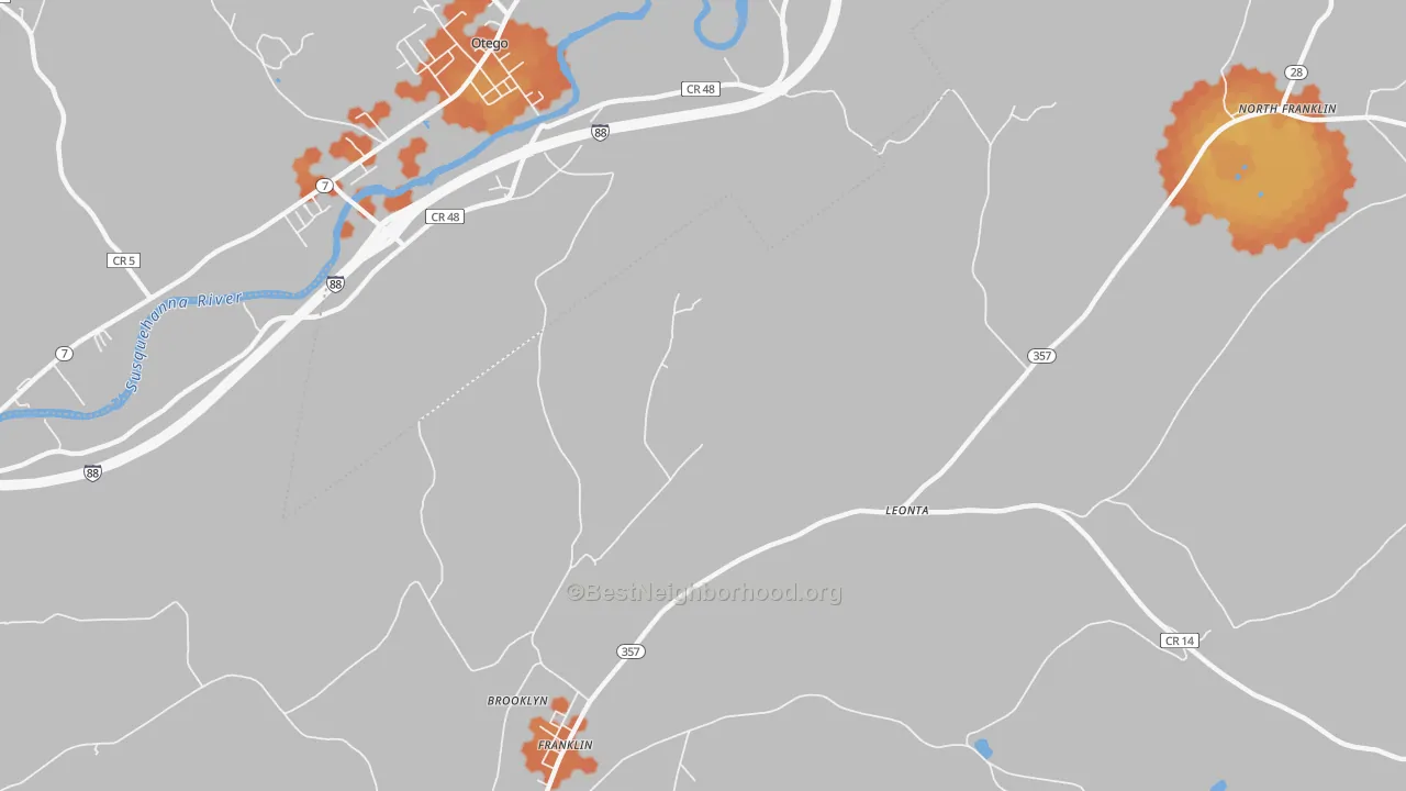 Bike Grade map of Leonta, NY