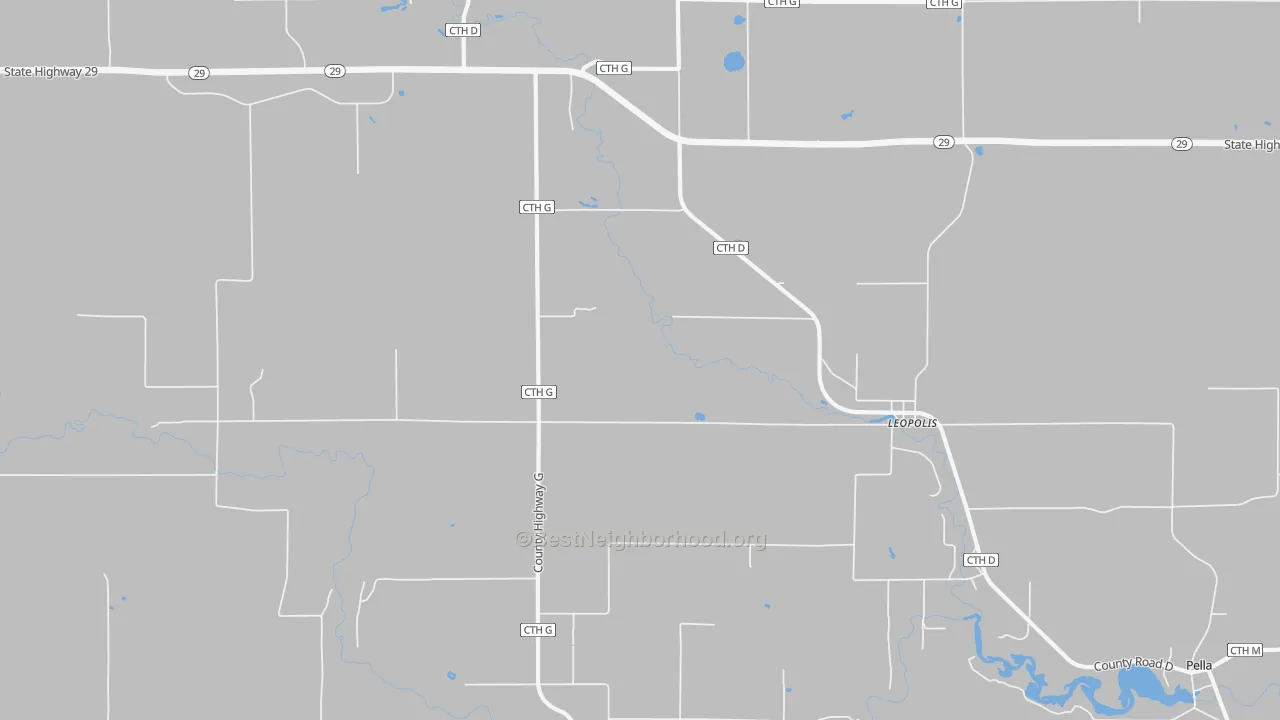 Bike Grade map of Leopolis, WI