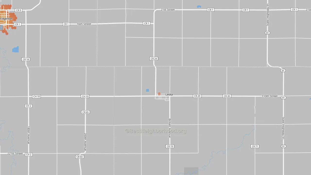 Bike Grade map of Leota, MN