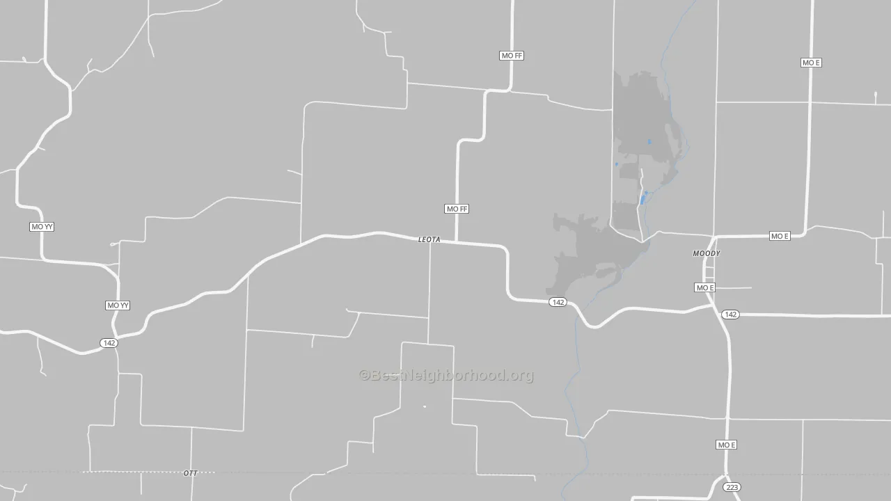Bike Grade map of Leota, MO