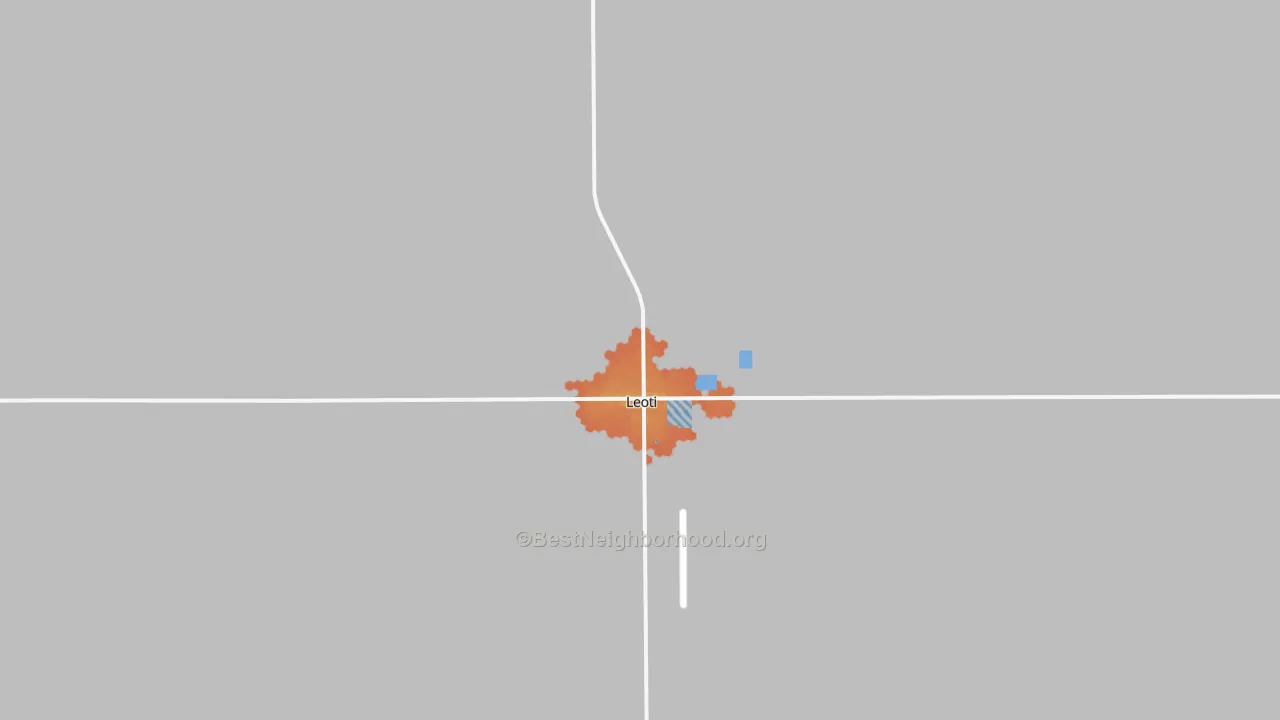 Bike Grade map of Leoti, KS