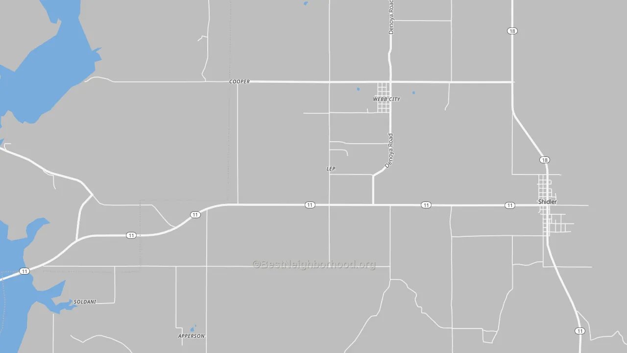 Bike Grade map of Lep, OK