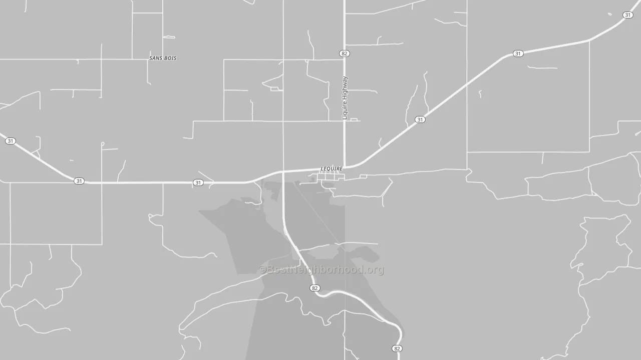 Bike Grade map of Lequire, OK