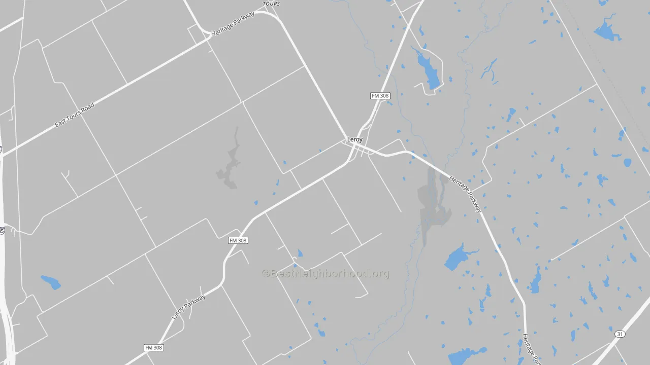 Bike Grade map of Leroy, TX