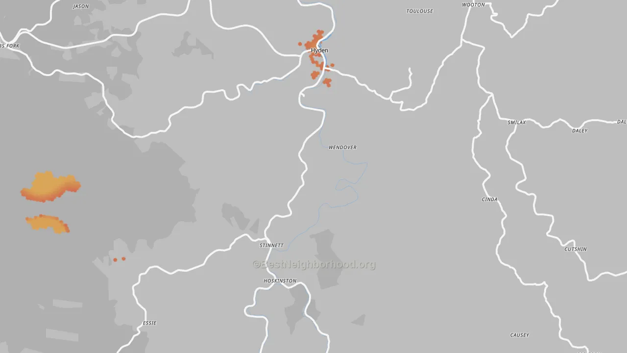 Bike Grade map of Leslie County, KY