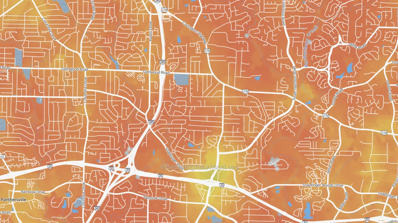Bike Grade map of Leslie, Decatur, GA