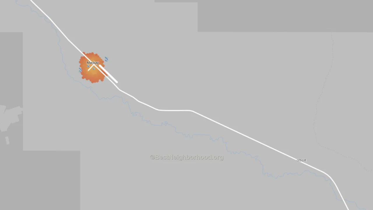 Bike Grade map of Leslie, ID