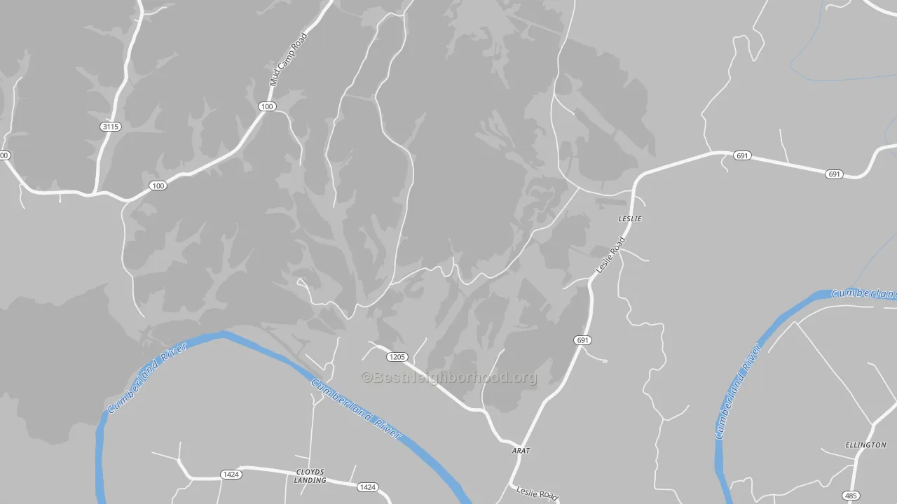 Bike Grade map of Leslie, KY