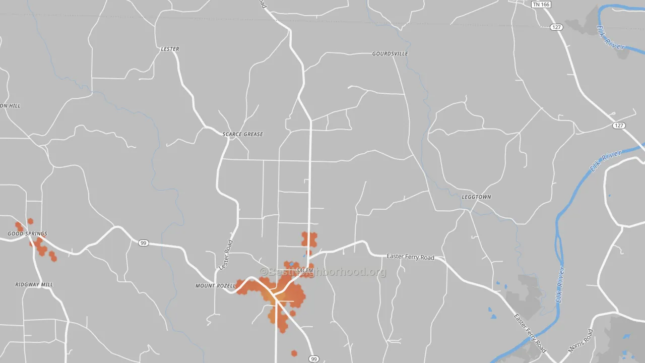 Bike Grade map of Lester, AL