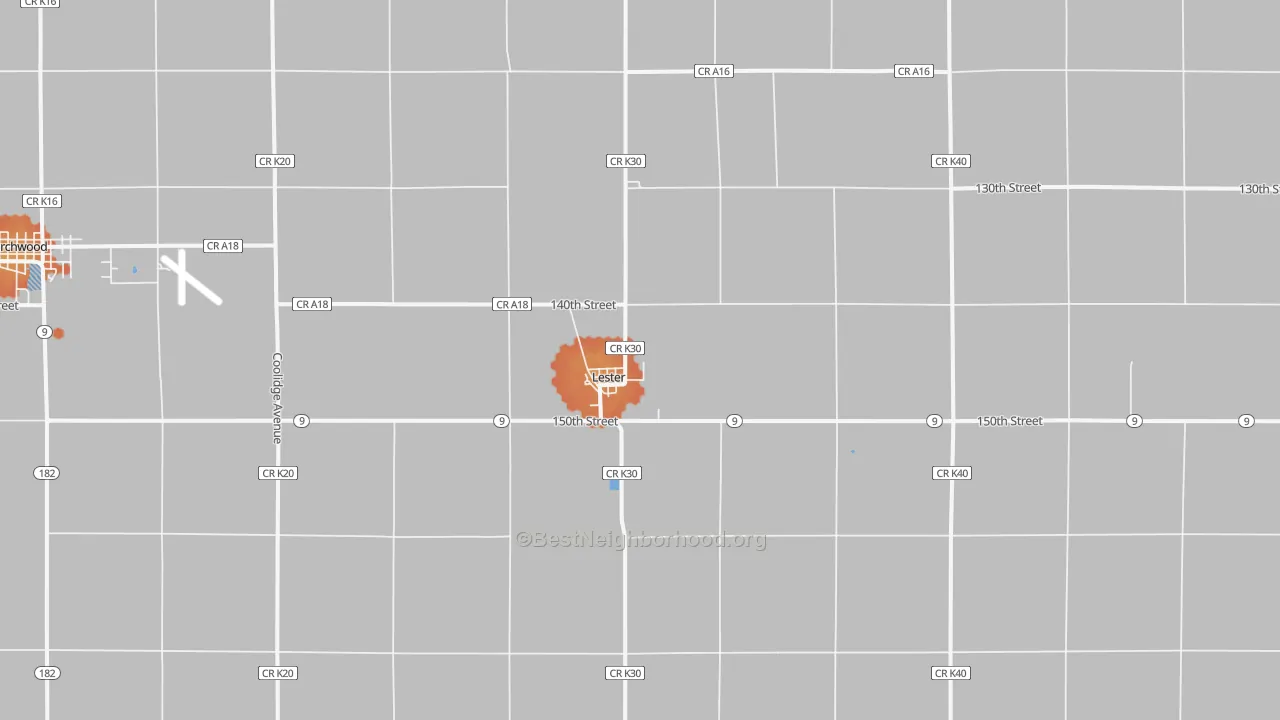 Bike Grade map of Lester, IA