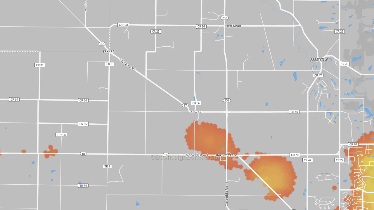 Bike Grade map of Lester, OH