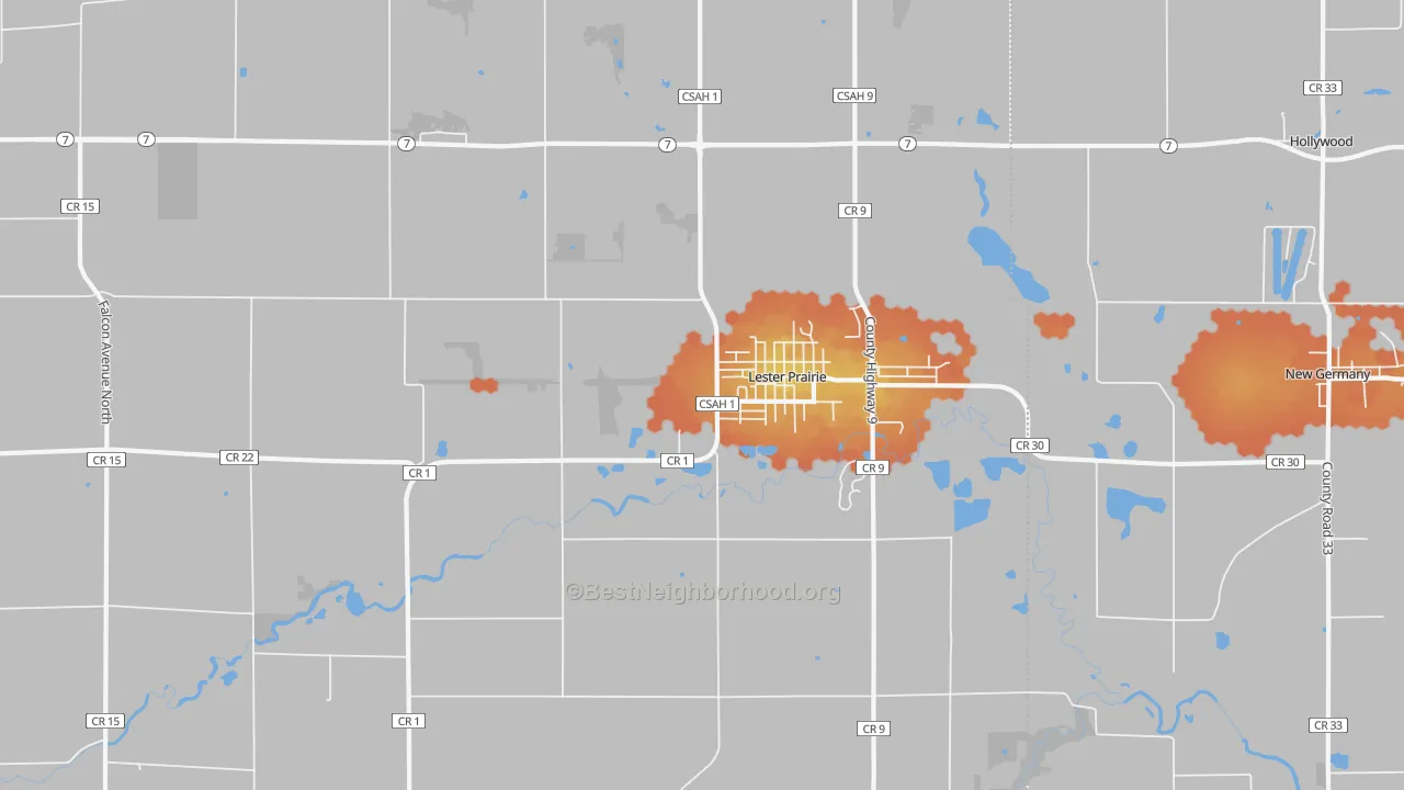 Bike Grade map of Lester Prairie, MN