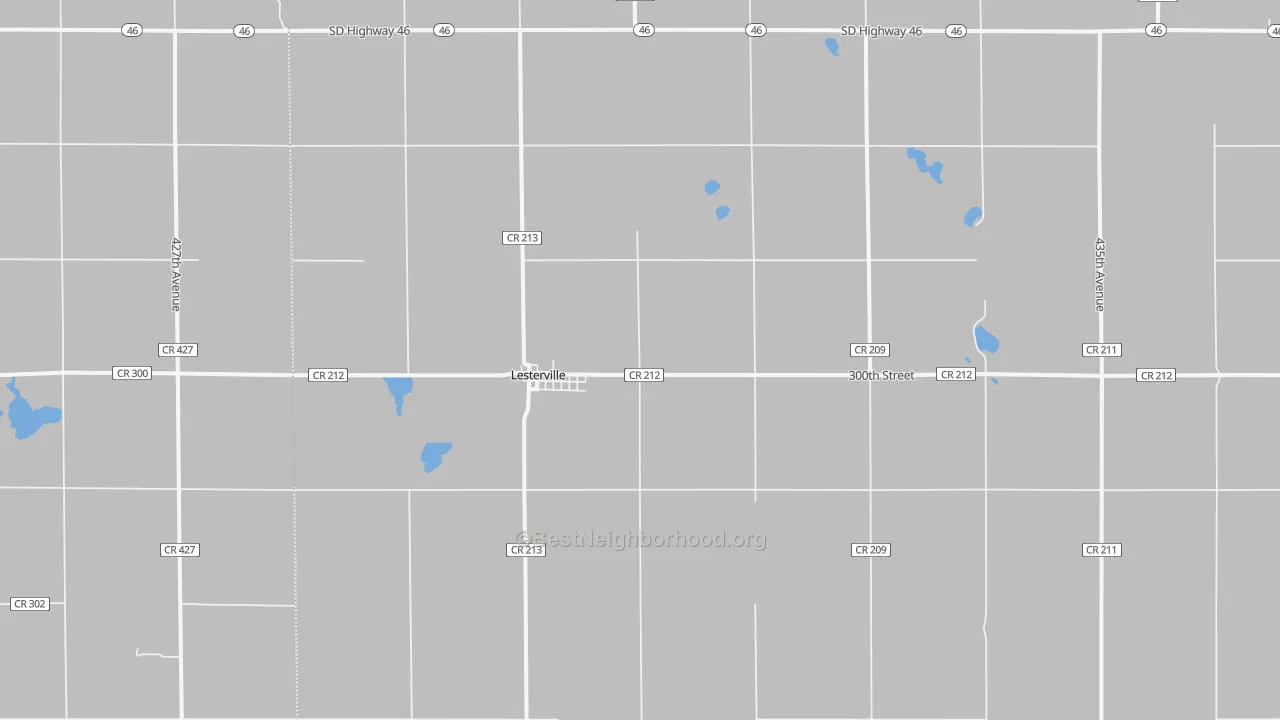 Bike Grade map of Lesterville, SD