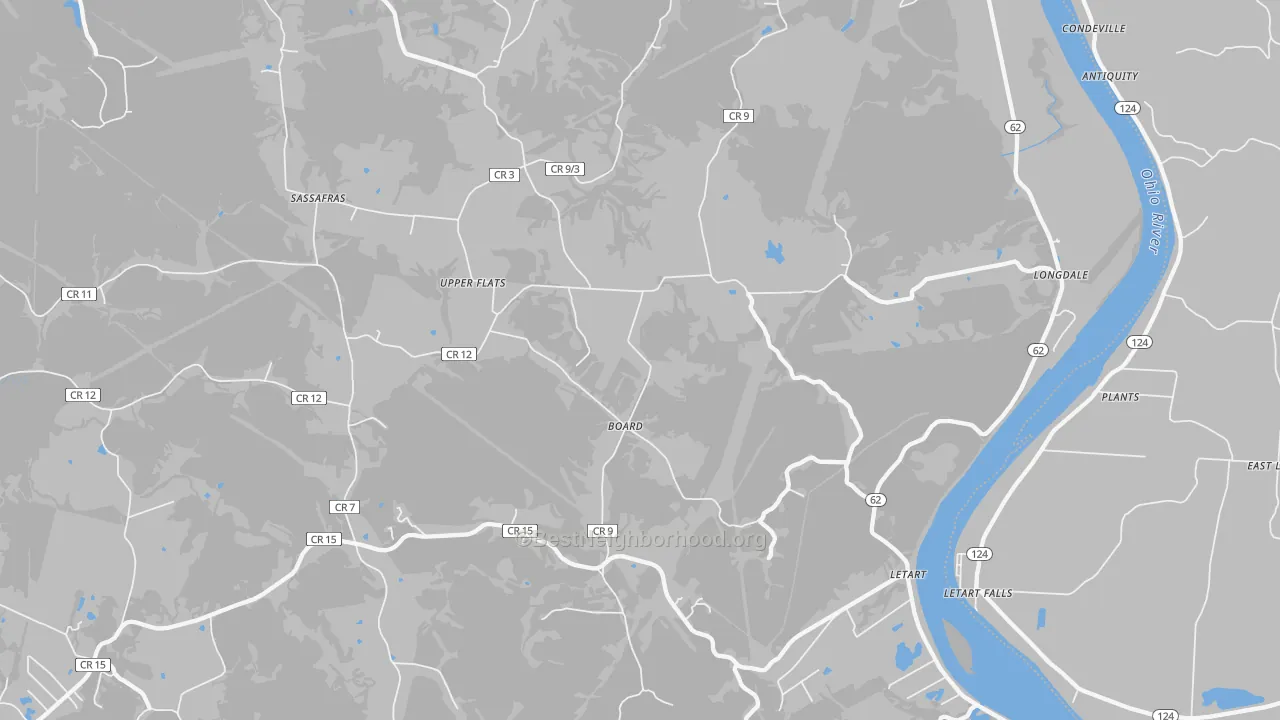 Bike Grade map of Letart, WV