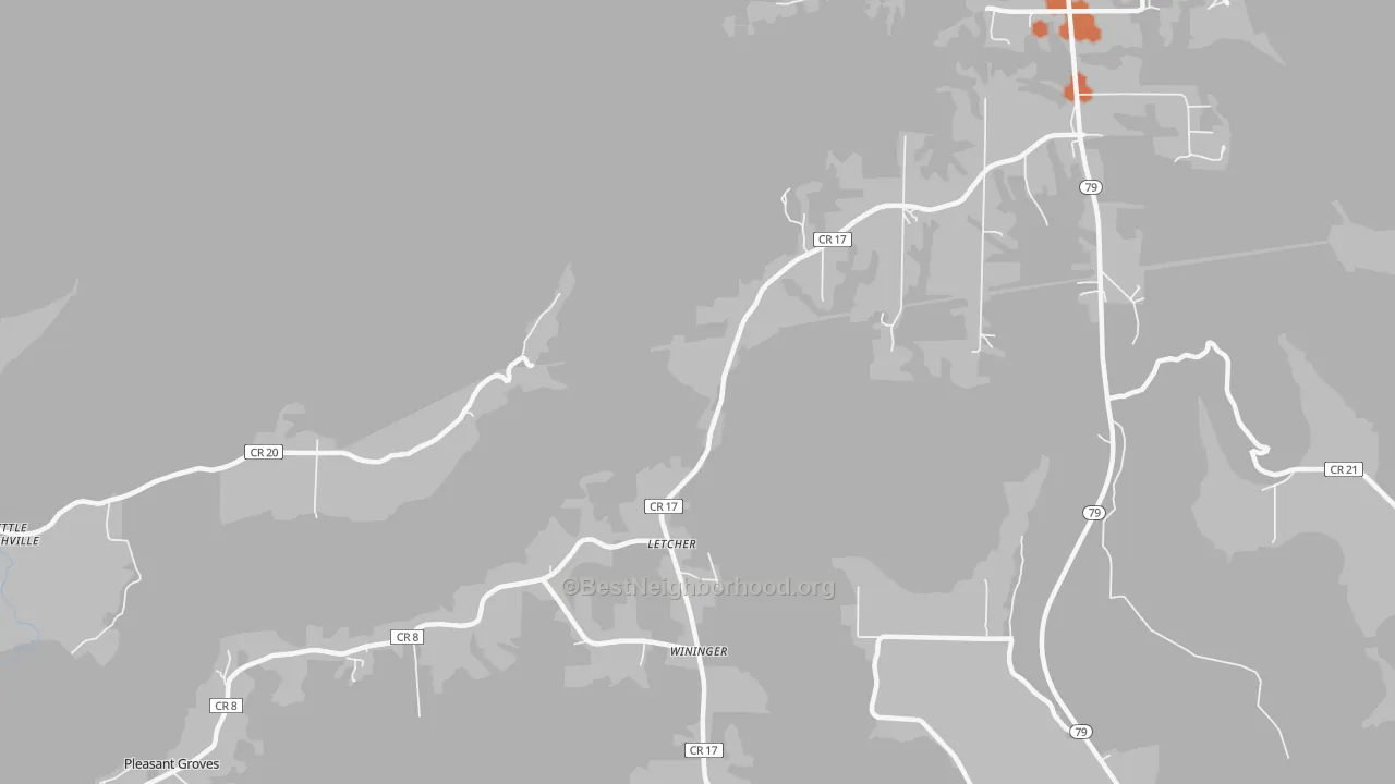 Bike Grade map of Letcher, AL