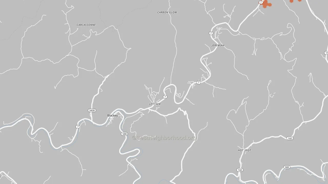 Bike Grade map of Letcher, KY