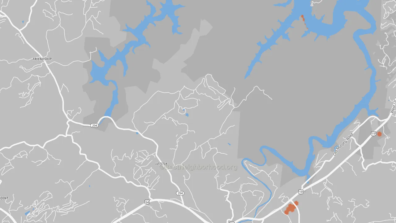 Bike Grade map of Letitia, NC