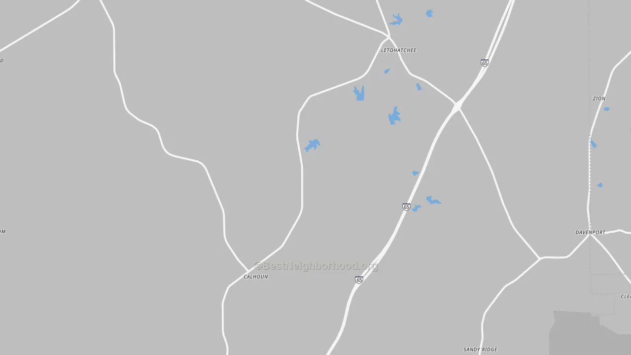 Bike Grade map of Letohatchee, AL