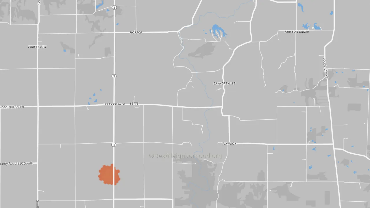 Bike Grade map of Letts, IN
