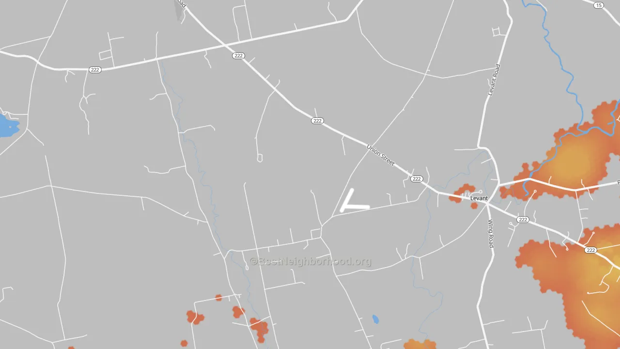 Bike Grade map of Levant, ME