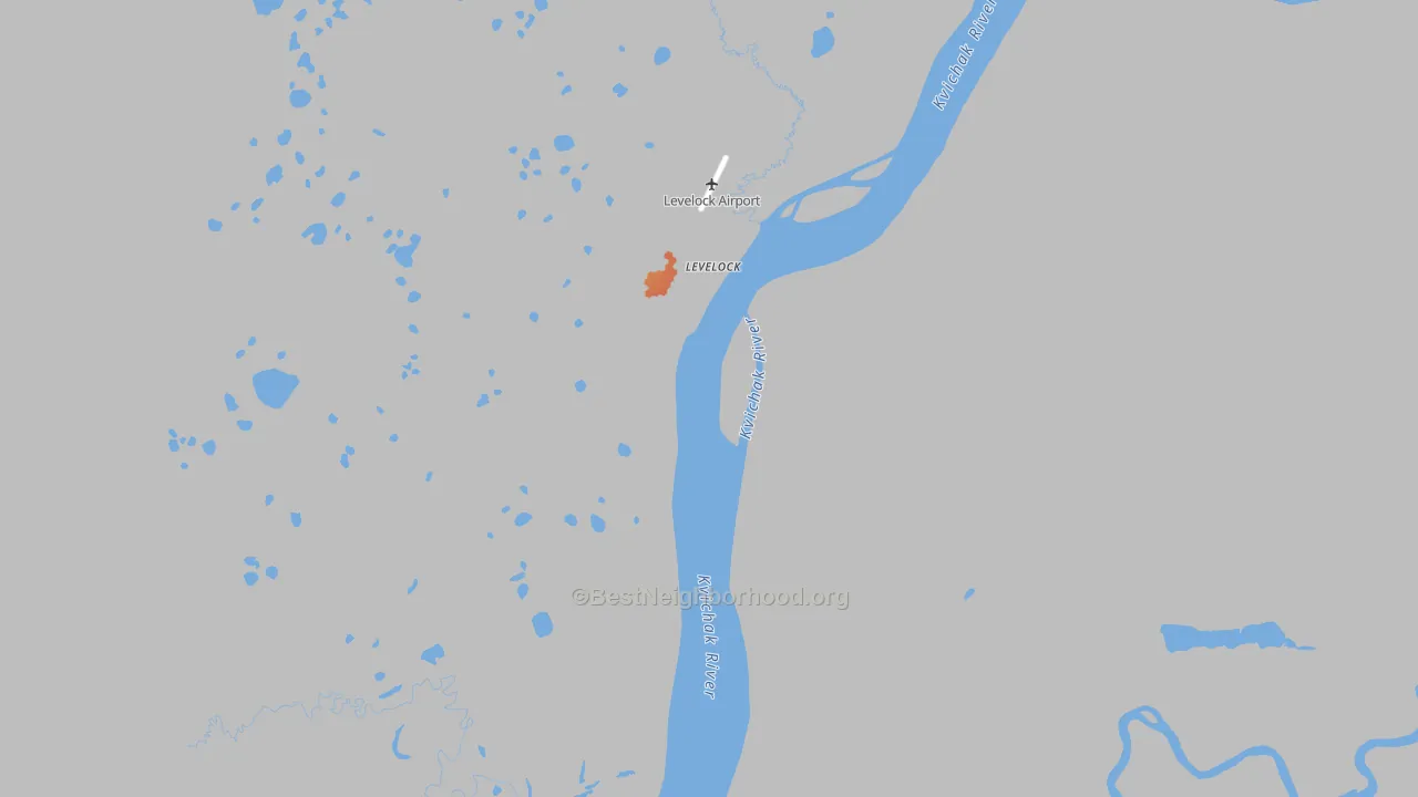 Bike Grade map of Levelock, AK