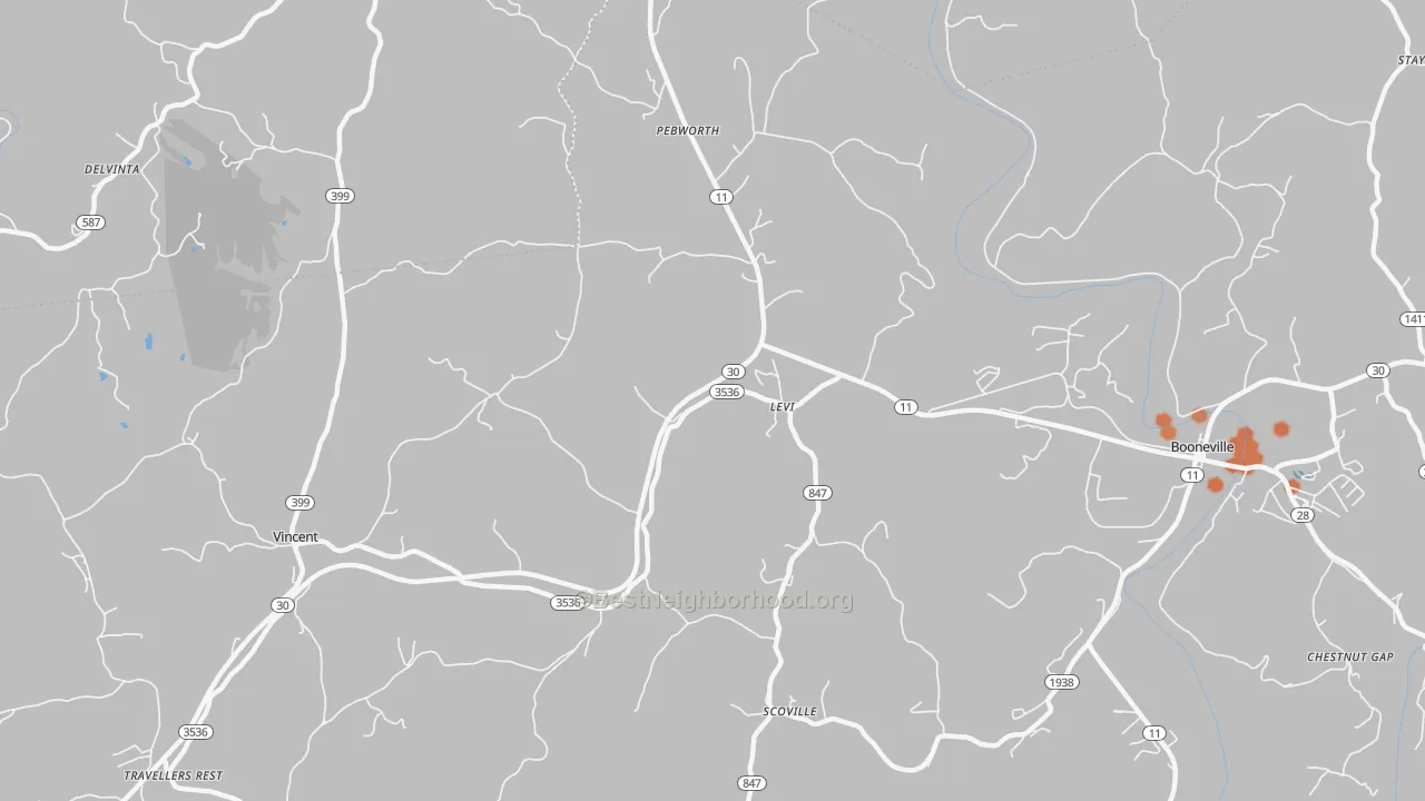 Bike Grade map of Levi, KY
