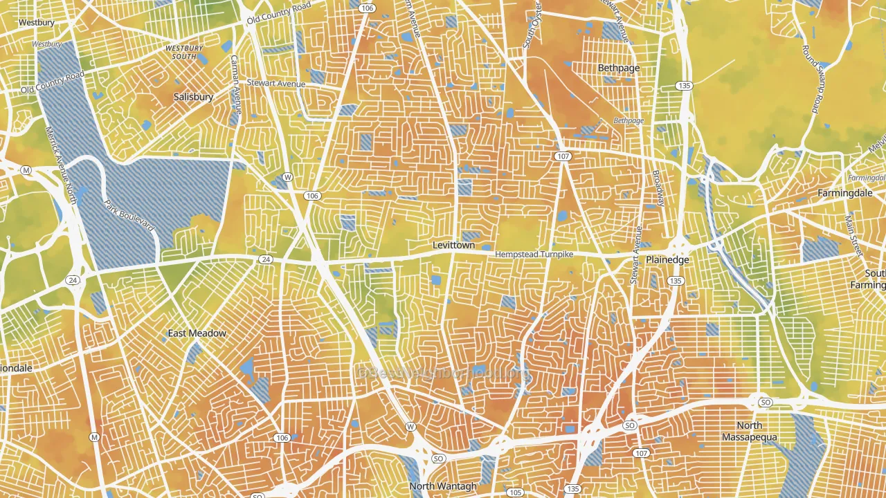 Bike Grade map of Levittown, NY