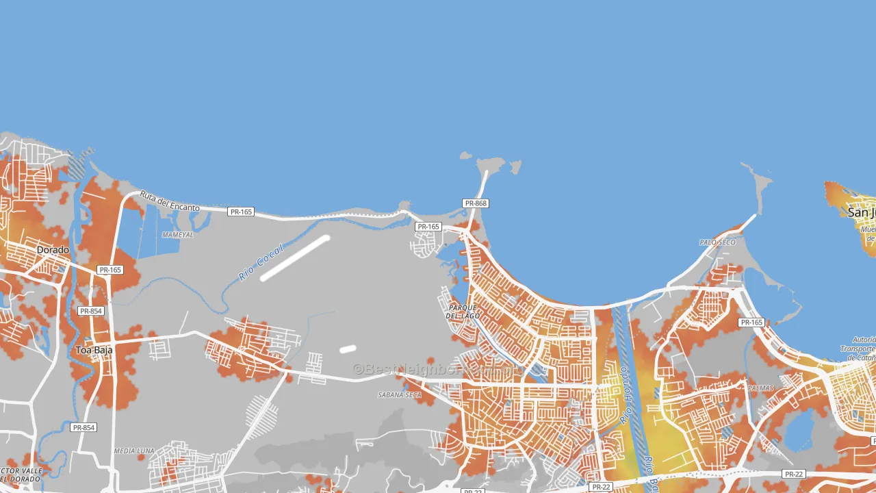 Bike Grade map of Levittown, PR