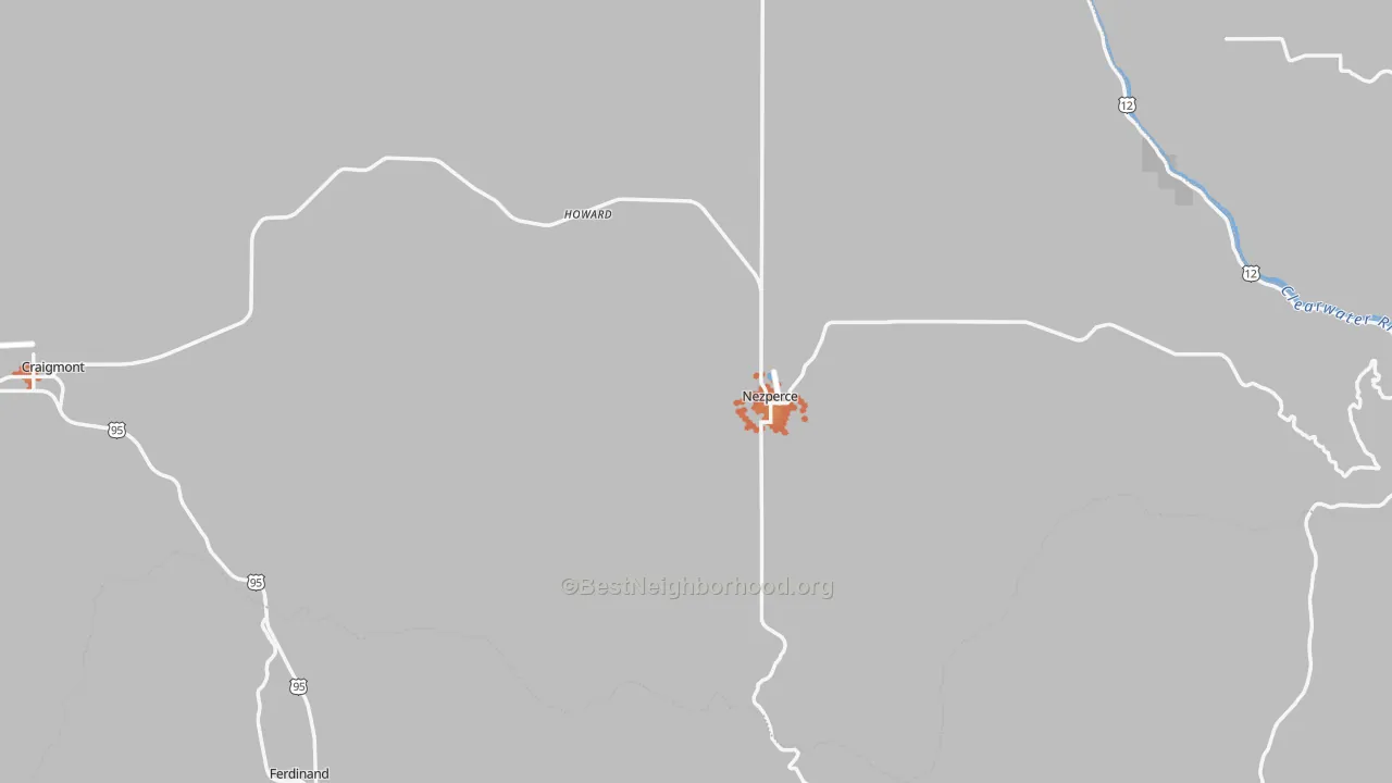 Bike Grade map of Lewis County, ID