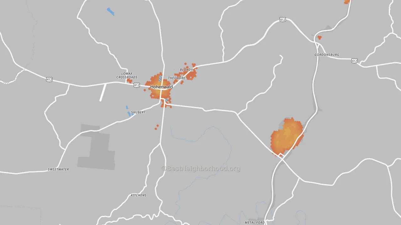 Bike Grade map of Lewis County, TN