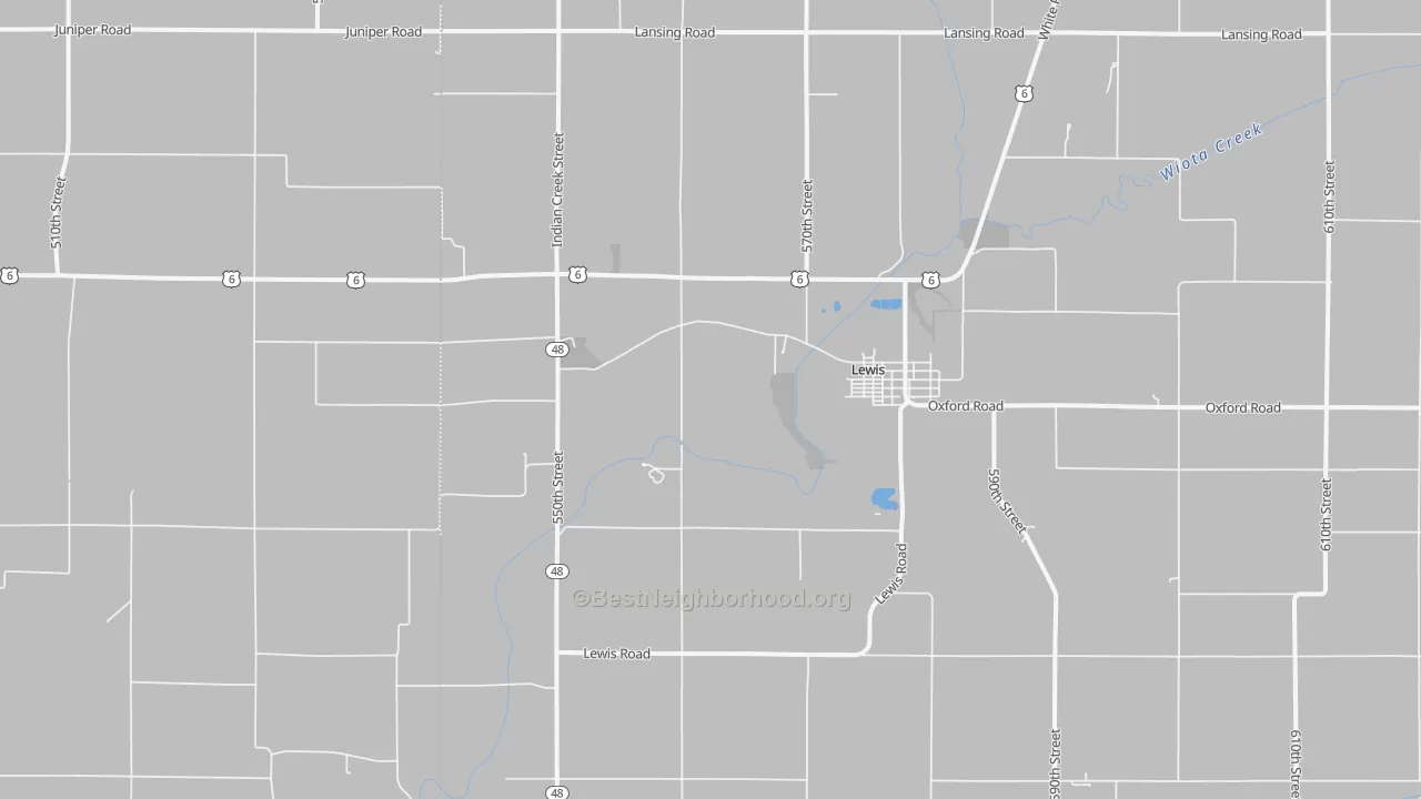 Bike Grade map of Lewis, IA