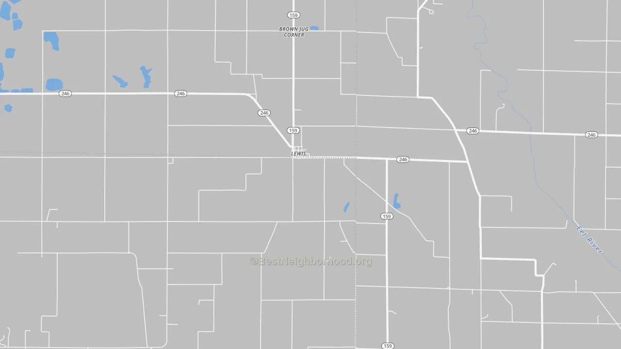 Bike Grade map of Lewis, IN