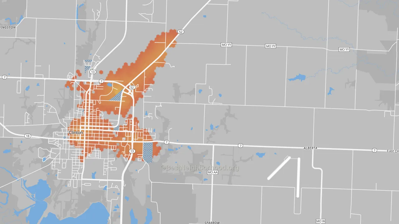 Bike Grade map of Lewis, MO