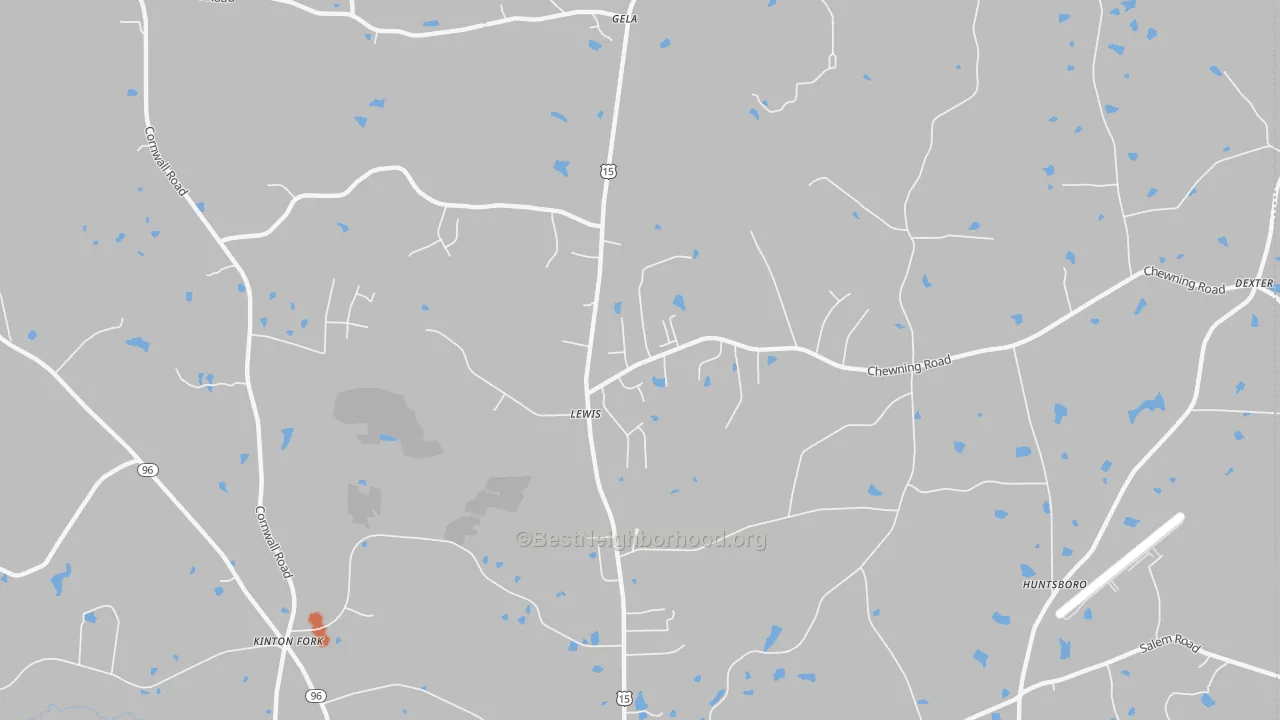 Bike Grade map of Lewis, NC