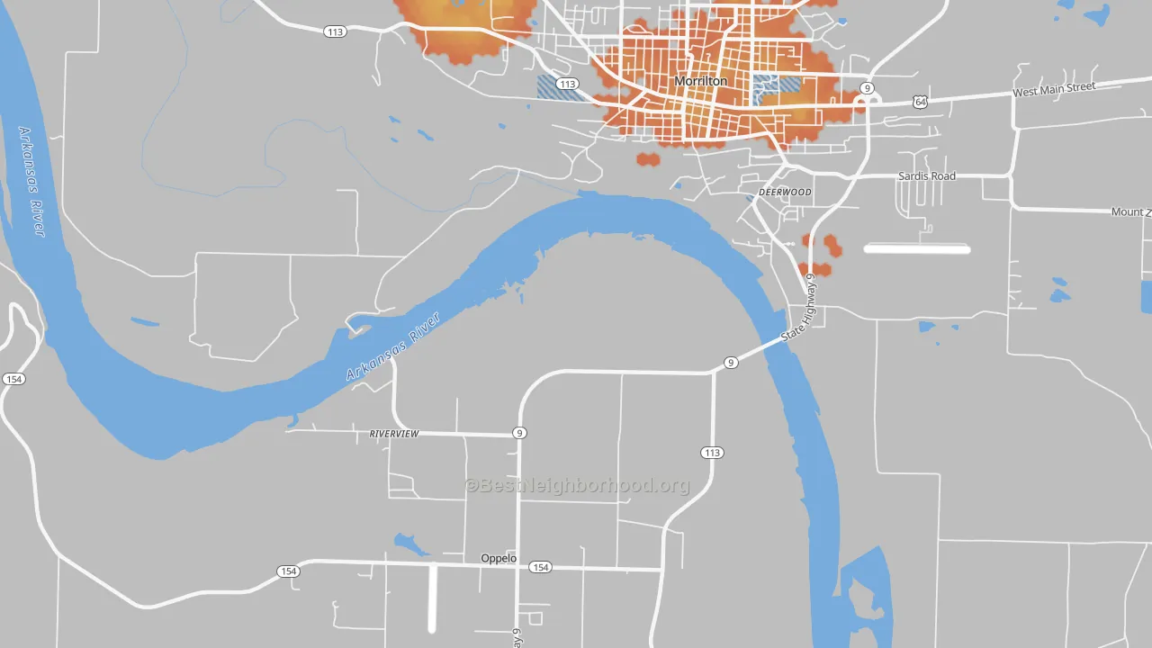 Bike Grade map of Lewisburg, AR
