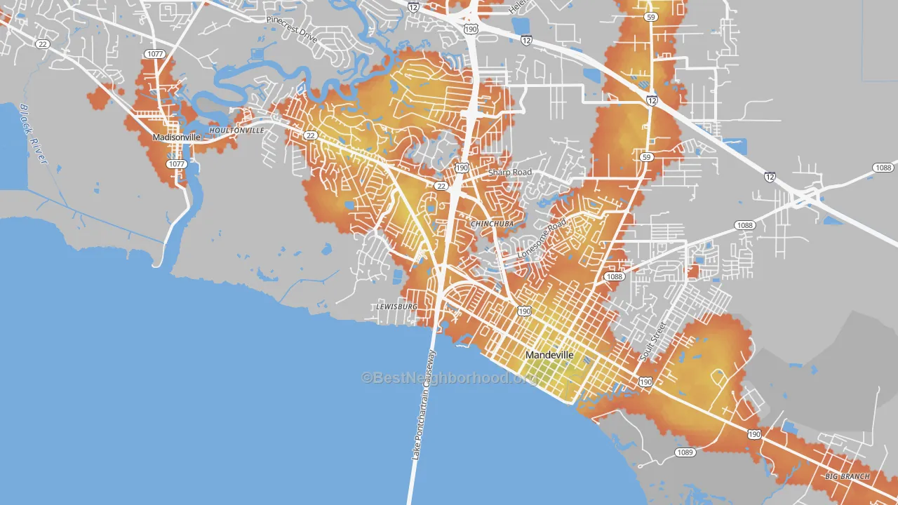 Bike Grade map of Lewisburg, LA