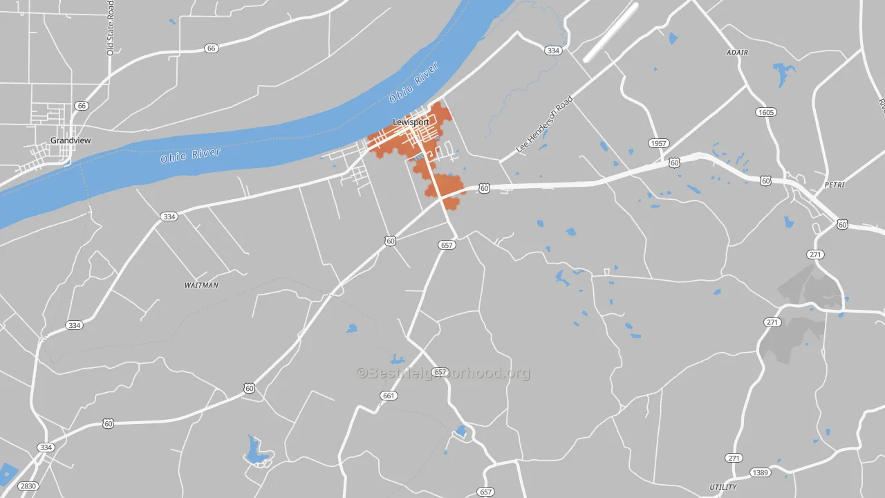 Bike Grade map of Lewisport, KY