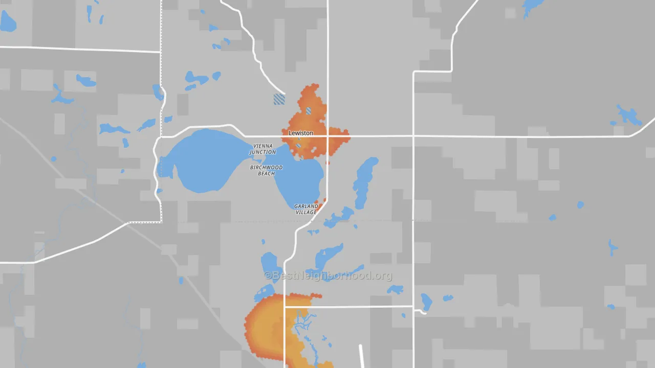Bike Grade map of Lewiston, MI