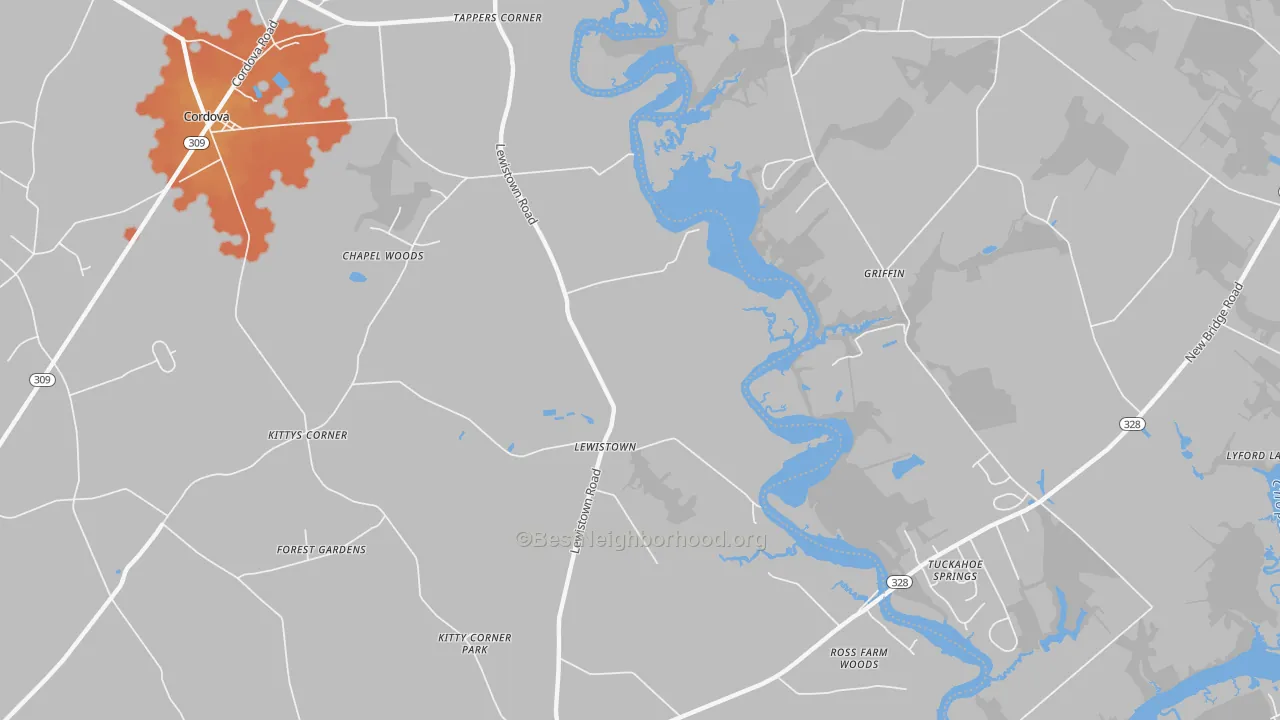 Bike Grade map of Lewistown, MD
