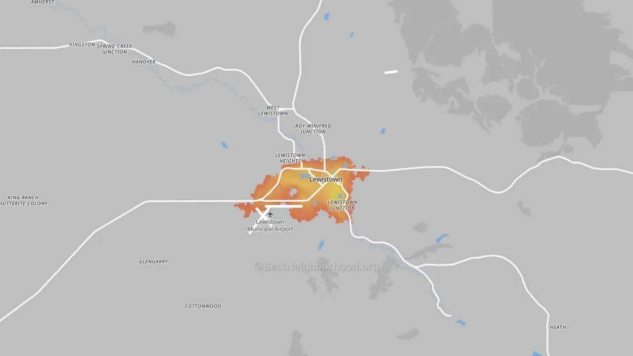 Bike Grade map of Lewistown, MT